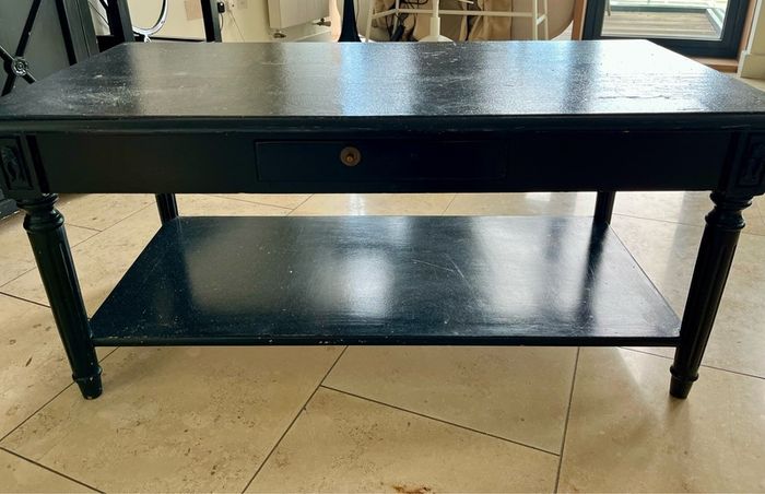 FREE URGENT SELL OFF Classic Black Coffee Table with Storage /Great DIY Upcycle Project