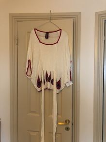 Cream knitted top with belt tie