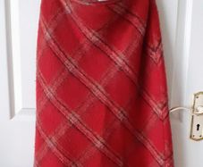 Savida red woolen check skirt UK 12 - Eur 40
