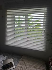 Modern IKEA Lamp and Custom Made Wooden Blinds Excellent Condition