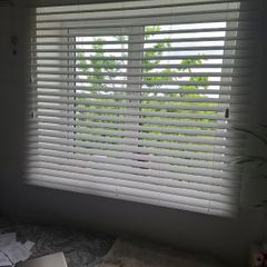 Modern IKEA Lamp and Custom Made Wooden Blinds Excellent Condition