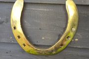 Large  old Belgium  brass  horse  sh