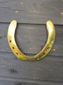 Large  old Belgium  brass  horse  sh
