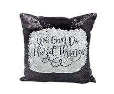 Personalised custom printed Black Sequin Cushion cover - 40 x 40 cm