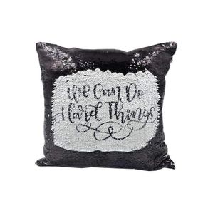 Personalised custom printed Black Sequin Cushion cover - 40 x 40 cm
