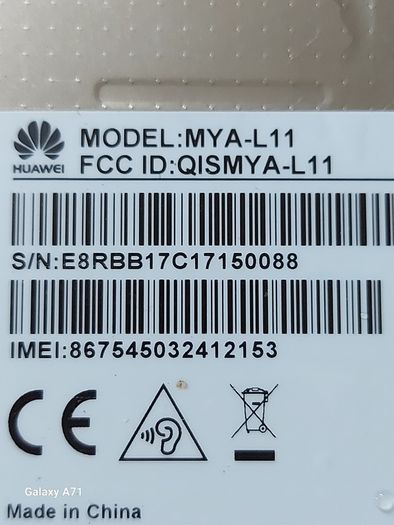 HUAWEI Mobile Phone, Model MYA-L11, FRP Google Locked, in excellent cosmetic condition
