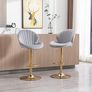 Set of 2 Luxury Bar Stools swivel with a stunning gold chrome base Image 2