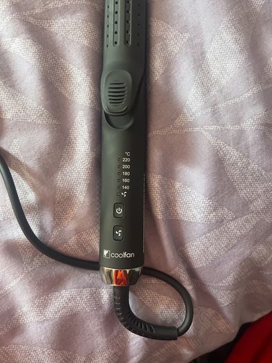 Brand new 2 in 1 curling iron tool coolfan technology ceramic hair straightener 5 speed