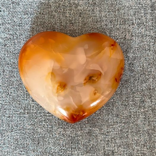 Crystal natural carnelian heart