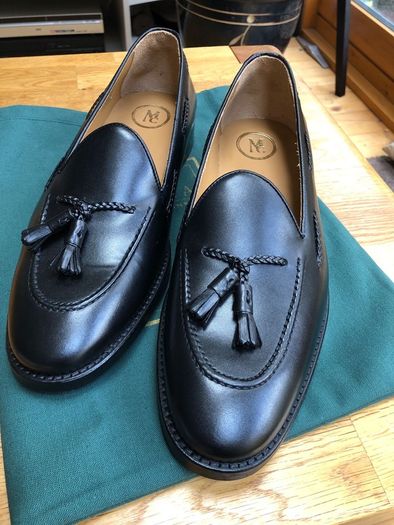 Moira Spanish Tassel Loafers Black Calf Size 44