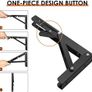 Folding Shelf Brackets 25cm, 2 pcs Heavy Duty Folding Shelf, Foldable Desk Brackets, Metal Black Triangle Wall Shelf Space Saving, Max Load 50kg, for DIY Book Shelf Image 4