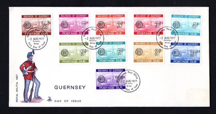 1977 Guernsey Postage Due Stamps First Day Cover (FDC)