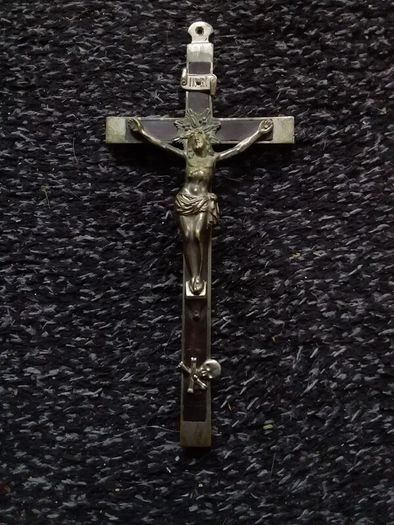 Antique French Pectoral Crucifix with Skull and Crossbones