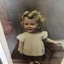 Large Vintage Framed Tinted Photo Portrait of a Young Girl Image 2