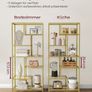 Bookcase  Gold with 6 shelves gold-transparent storage shelf shelves storage Image 2