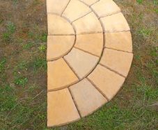 paving slabs circular , riven