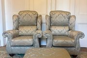 2 x Finline Armchairs &amp; Foot Stool