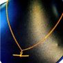 Pristine Vintage 9k Solid Gold T-Bar Necklace Image 3