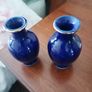 two small blue vases Image 4