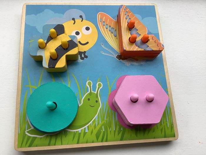 Wooden dominos & shape colour matching.