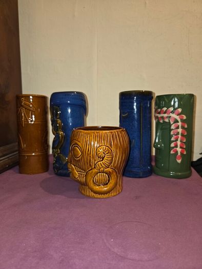 Ceramic Tropical Tiki Party Pack - Set of 5