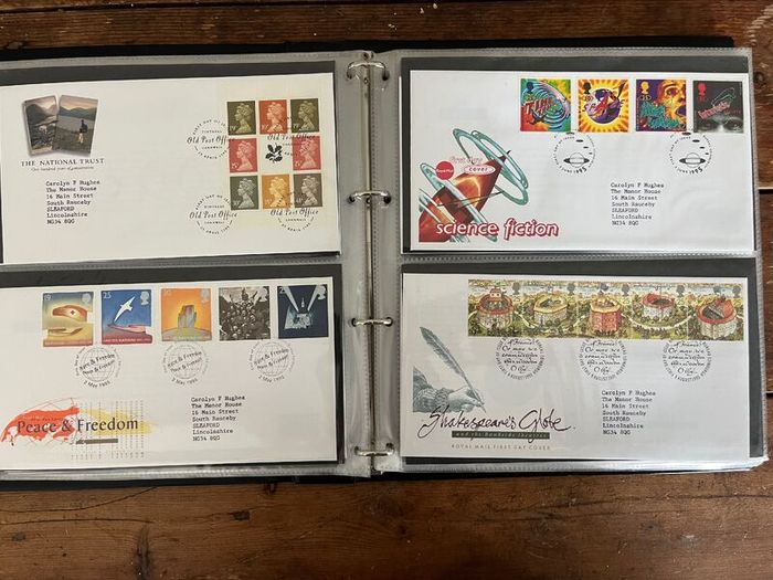 Collection of  78 UK First Day Cover stamps 1993 to 1998 in album