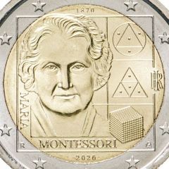 Italy 2 Euro Commemorative Coin 2020 - Maria Montessori. Uncirculated.