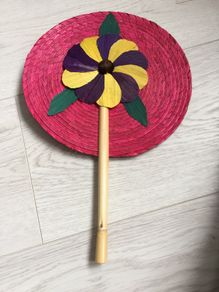 Pink Flowery Fan