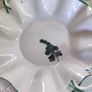 Art Nouveau BUTTERFLY FRUIT BOWL With two handles   Soft Neutral Colors with lovely green rim. Image 2