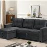 Black Storage Sofa bed chaiselongue Image 4