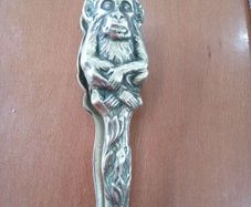 antique brass monkey nut cracker