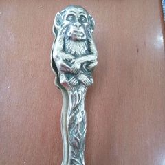 antique brass monkey nut cracker