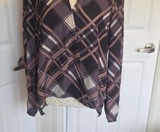 Pala DOro Check Print Choker Neck Smart Casual Blouse Top
