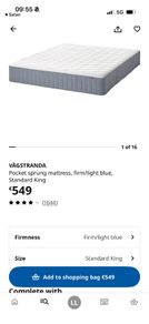 Ikea Vagstranda Kingsize Mattress
