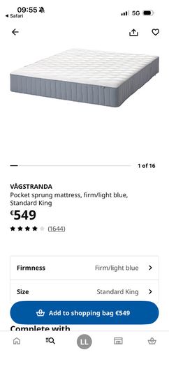 Ikea Vagstranda Kingsize Mattress