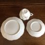 Edwardian Unstamped Ornate Porcelain Tea cup saucer and side Trio Image 8