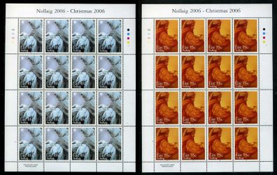 2006 Ireland Christmas Commemorative Stamp Sheetlets Plate 1B1B1B1B Mint Never Hinged (MNH)