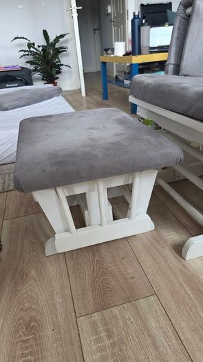 Grey Reclining Glider Chair & Footrest | Excellent Comfort