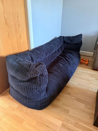 Lounge Pug 3 Seater Bean Bag Sofa with Footstool