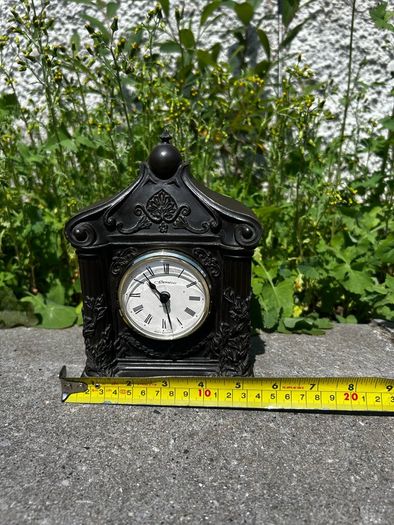 Antique Bronze Clock Statue