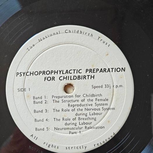 Medical interest vinyl record "Psychoprophylactic Preparation For Childbirth" from 1961, midwifery interest in
