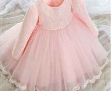 New Fancy Baby Lace Christening Gowns Girl Birthday Dress size 12-18 mths