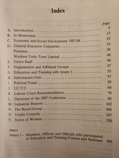 Federated Worker's  Union Of  Ireland.  Report Of The General Executive  Committee  For 1987-1988. Paperback In Good Condition.