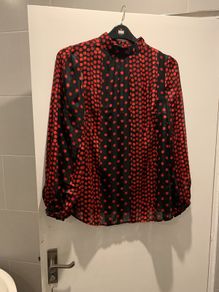 Dramatic polka dot blouse