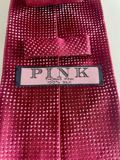 Thomas Pink 100% Silk Berry Pink Designer Tie Luxury Made in UK