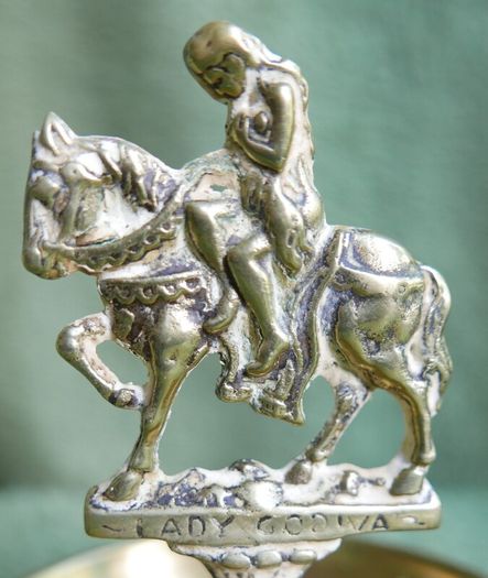 Vintage Lady Godiva Naked Lady Coventry Brass Ornament.