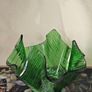 Vintage Green Glass Handkerchief Vase Image 2