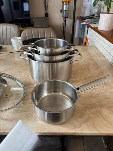 Stainless steel 4 piece pot set/cookware
