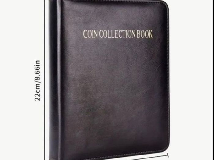 Zipper Faux Leather Case 360 Large Capacity Coin Collection Book Size Grid Mixed Coin Stamp Collection Book Badge Sticker High-end Protective Cover Hot Stamping Storage Book