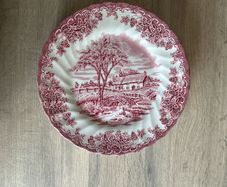 6 myott "the brook" red plates